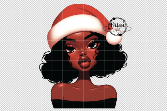 Christmas Black Girl Clipart PNG: Festive Illustrations