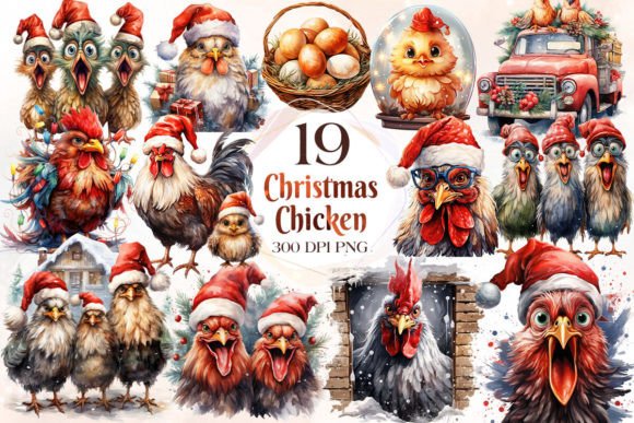 Christmas Chicken Sublimation Clipart: Illustrations Review