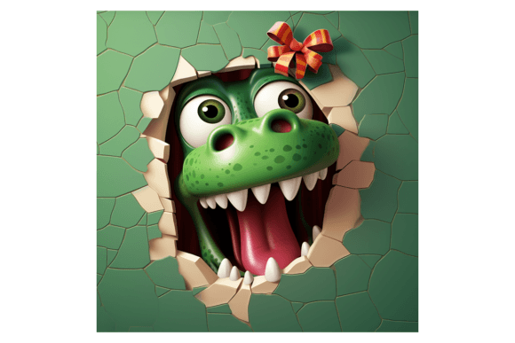 Christmas Crocodile Broken Wall Illustrations Review