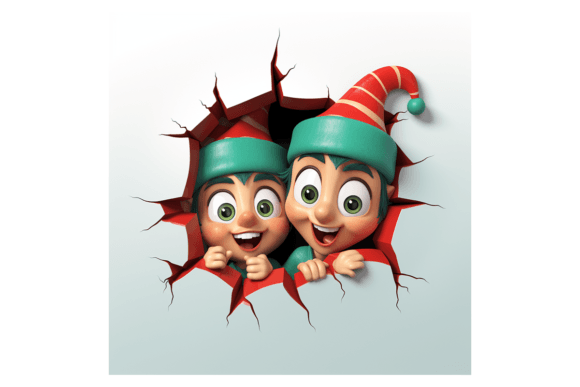 Christmas Elves Broken Wall 2: Illustrations for Branding