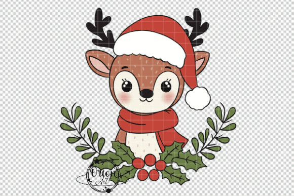Christmas Reindeer Clipart PNG: Illustrations for Branding