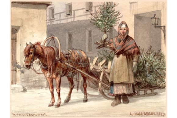Christmas Tree Saleswoman Illustrations Review