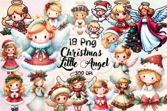 Cute Christmas Angel Sublimation Illustrations Review