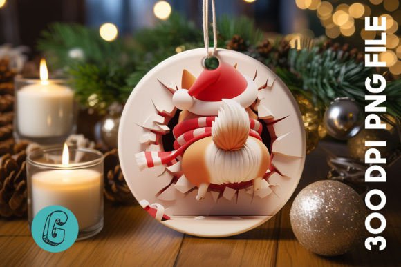 Cute Dog Christmas Ornament Back 39: Illustrations for Sellers