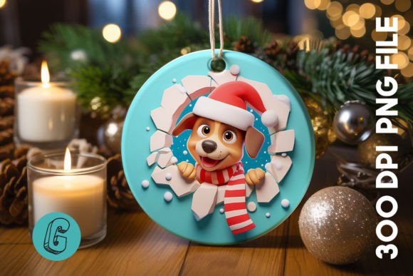 Cute Dog Christmas Ornament Front 36: Illustrations Review