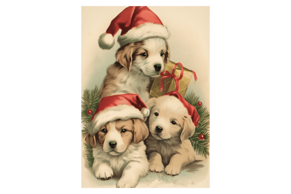 Festive Puppies Christmas Card Illustrations Review