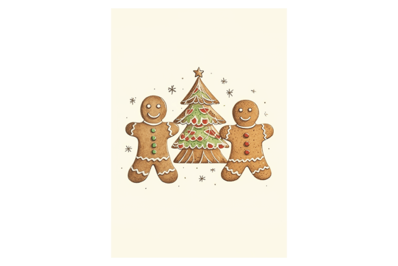 Gingerbread Cookies Christmas Card Illustrations