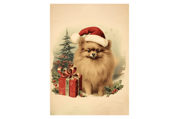 Pomeranian Spitz Christmas Card Illustrations Review
