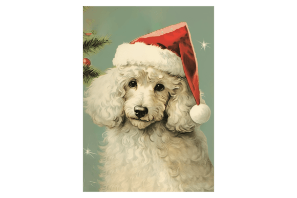 Poodle Christmas Card: Festive Illustrations for Design