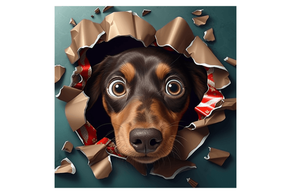 Review: Christmas Dachshund Broken Wall 1 Design