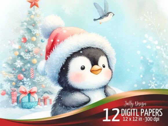 Review: Watercolor Baby Penguin at Christmas Design