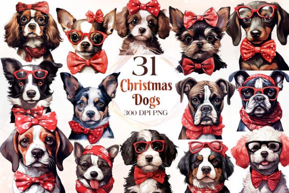Reviewing Christmas Dog with Headband Clipart for Embroidery