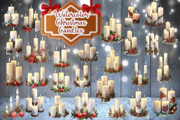 Reviewing Watercolor Christmas Candles for Holiday Embroidery