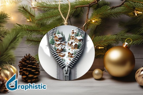 Unzipped 3D Christmas Ornament PNG 08 Illustrations