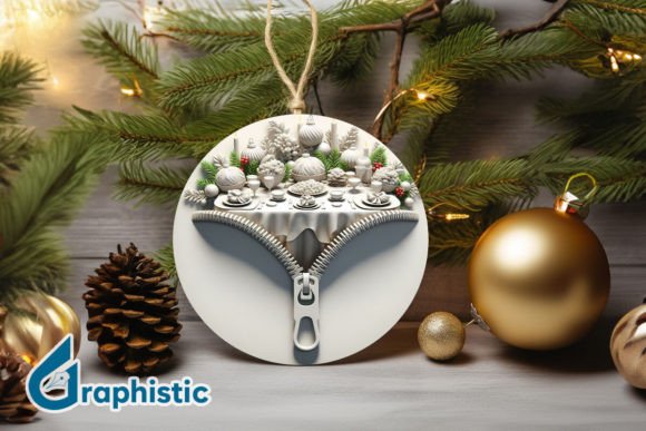 Unzipped 3D Christmas Ornament PNG Review