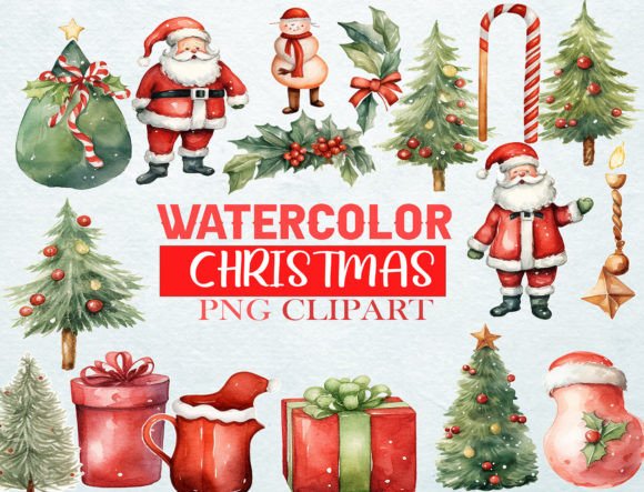Watercolor Christmas Clipart PNG Set: A Designer’s View